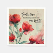 Römer 5:5 Gottes Liebe Bibel Verse Rosa Blume Serviette (Vorderseite)
