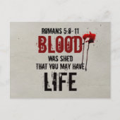Römer 5:8-11 Blut wurde für dich vergossen Postkarte (Vorderseite)