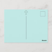 Römer 5:8 Bibelverse 3 Kreuze Helle Himmel Ostern Postkarte (Rückseite)