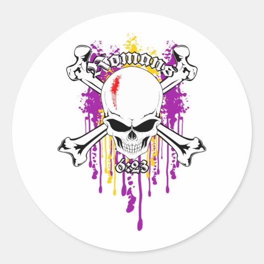 Römer 6:23 02 runder aufkleber (Vorderseite)