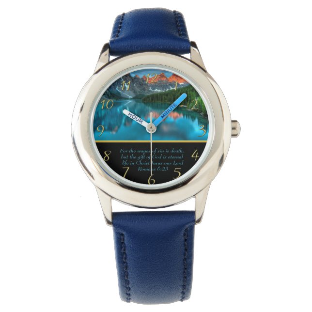 Römer 6:23 Berggold Armbanduhr (Vorderseite)