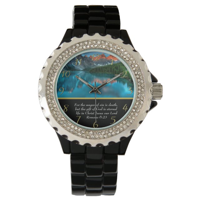 Römer 6:23 Berggold Armbanduhr (Vorderseite)