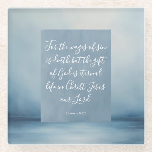 Römer 6:23 Bibelverse Glasuntersetzer (Vorderseite)