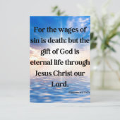 Römer 6:23 Bibelverse Pic Grußkarte Karte (Stehend Vorderseite)