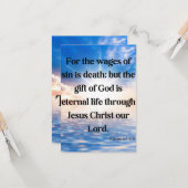 Römer 6:23 Bibelverse Pic Grußkarte Karte (Vorderseite/Rückseite Beispiel)