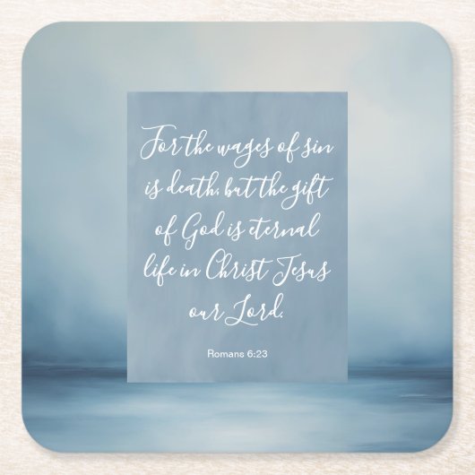 Römer 6:23 Bibelverse Rechteckiger Pappuntersetzer (Vorderseite)