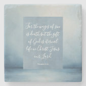 Römer 6:23 Bibelverse Steinuntersetzer (Vorderseite)