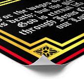 Römer 6 23 Goldbeleuchtetes Buchstabenangebot Poster (Ecke)