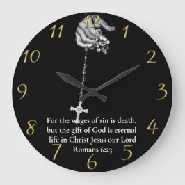 Römer 6:23 Händegold Große Wanduhr
