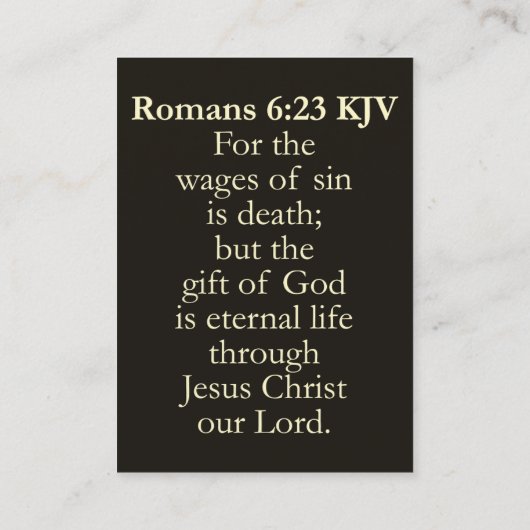 Römer 6:23 KJV Karten - Weihnachtsgeschenk Gottes (Rückseite)