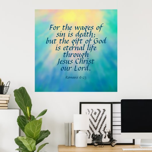 Römer 6:23 poster (Heimbüro)