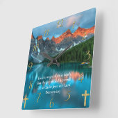Römer 6:23 schöne Aussicht auf den See Quadratische Wanduhr (Winkel)