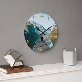 Römer 6:23 sitzen auf dem Dock Gold Große Wanduhr