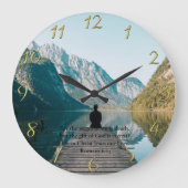 Römer 6:23 sitzen auf dem Dock Gold Große Wanduhr (Vorderseite)