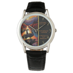 Römer 6:23 Weiße Kirche Gold Armbanduhr