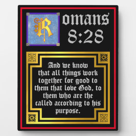 Römer 828 Gold beleuchteter Letter KJV Bible Verse Fotoplatte