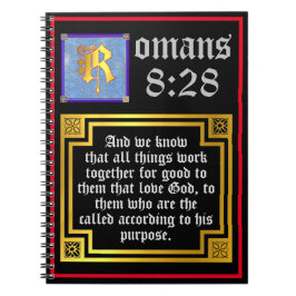 Römer 828 Gold beleuchteter Letter KJV Bible Verse Notizblock
