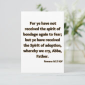 Römer 8:15 KJV Bibelschrift Begrüßung Karte (Stehend Vorderseite)