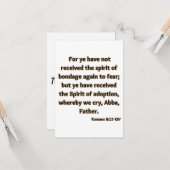 Römer 8:15 KJV Bibelschrift Begrüßung Karte (Vorderseite/Rückseite Beispiel)