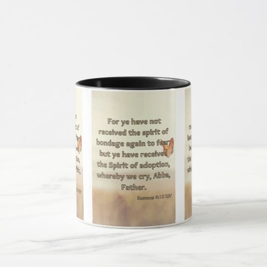 Römer 8:15 KJV Bibelschrift Pic Two-Tone Tasse (Zentrum)