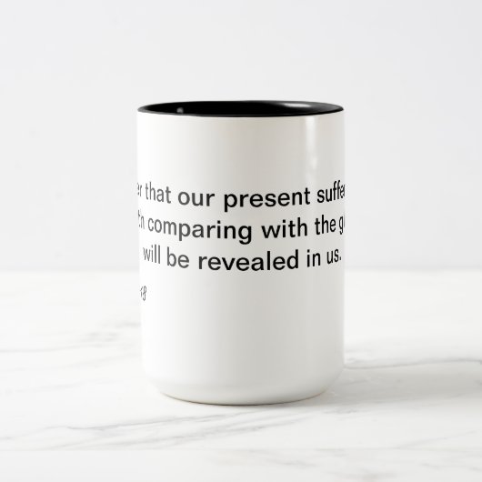 Römer-8:18 Zweifarbige Tasse (Mittel)