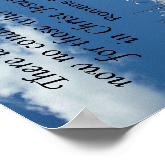 Römer 8:1 Es gibt daher jetzt keine Verurteilung Poster (Ecke)