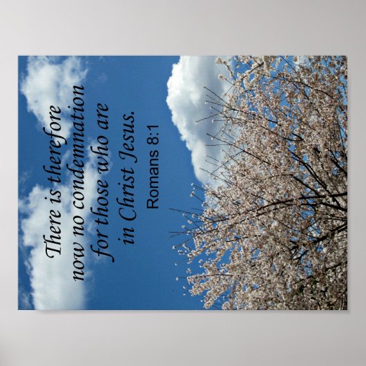 Römer 8:1 Es gibt daher jetzt keine Verurteilung Poster (Vorne)