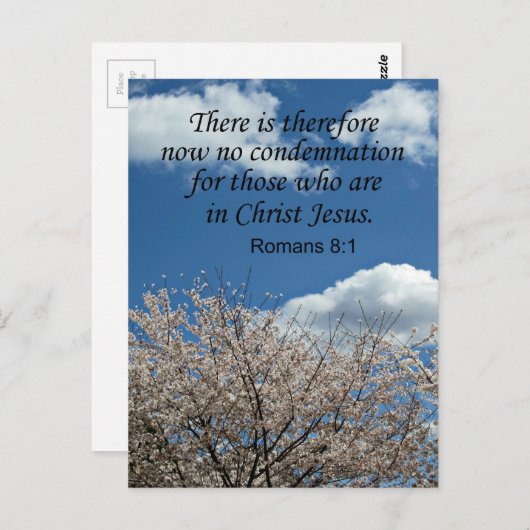 Römer 8:1 Es gibt daher jetzt keine Verurteilung Postkarte (Vorne/Hinten)