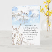 Römer 8:28 Alles, was Gott für das Gute arbeitet Karte (Gelbe Blume)