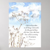 Römer 8:28 Alles, was Gott für das Gute arbeitet Poster (Vorne)