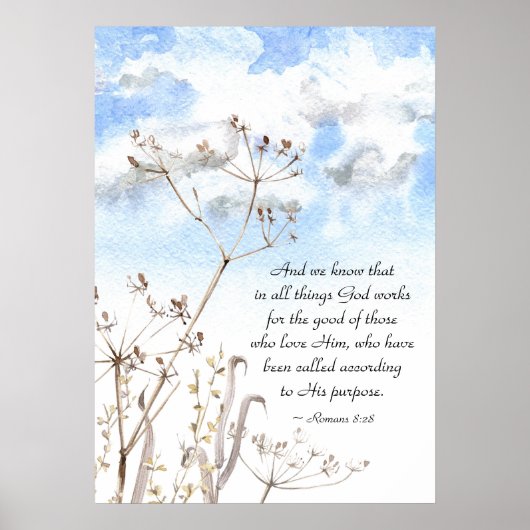 Römer 8:28 Alles, was Gott für das Gute arbeitet Poster (Vorne)