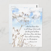 Römer 8:28 Alles, was Gott für das Gute arbeitet Postkarte (Vorne/Hinten)