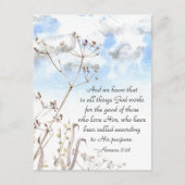 Römer 8:28 Alles, was Gott für das Gute arbeitet Postkarte (Vorderseite)