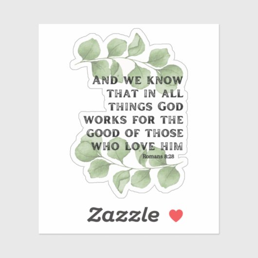 Römer 8:28 aufkleber (Blatt)