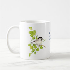 Römer 8:28 Bibelschrift Chickadee Bird Art Kaffeetasse