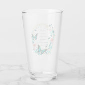 Römer 8:28 Blume und Schmetterlinge Glas (Rückseite)