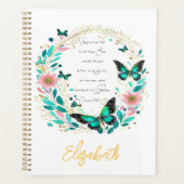 Römer 8:28 Blume und Schmetterlinge Planer (Vorderseite)