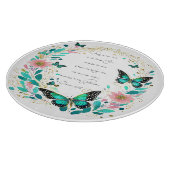 Römer 8:28 Blume und Schmetterlinge Schneidebrett (Ecke)