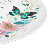 Römer 8:28 Blume und Schmetterlinge Schneidebrett (Ecke)