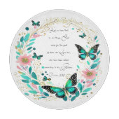 Römer 8:28 Blume und Schmetterlinge Schneidebrett (Vorderseite)
