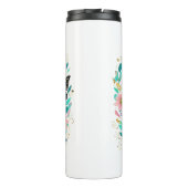 Römer 8:28 Blume und Schmetterlinge Thermosbecher (Rückseite)