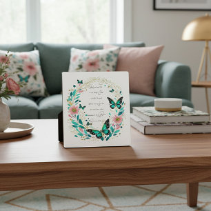 Römer 8,28 Blumen und Schmetterlinge  Fotoplatte