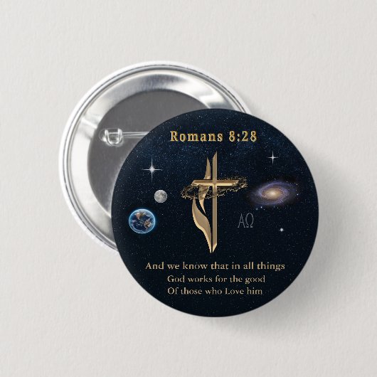 Römer 8:28 button (Vorne & Hinten)