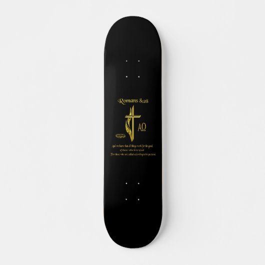 Römer 8:28 christliche Waren Skateboard (Vorne)