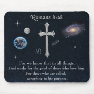 Römer 8,28 christlicher Bibelvers Mousepad
