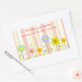 Römer 8:28 Christliches Zitat Rosa Streifen und Bl Rechteckiger Aufkleber (Umschlag)