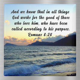 Römer 8:28 Custom Bible Verse Sunset Magnet