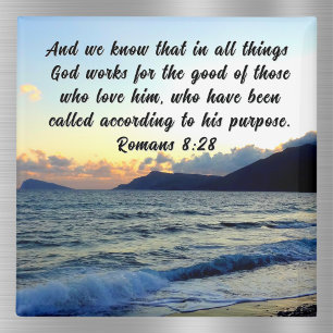 Römer 8:28 Custom Bible Verse Sunset Magnet