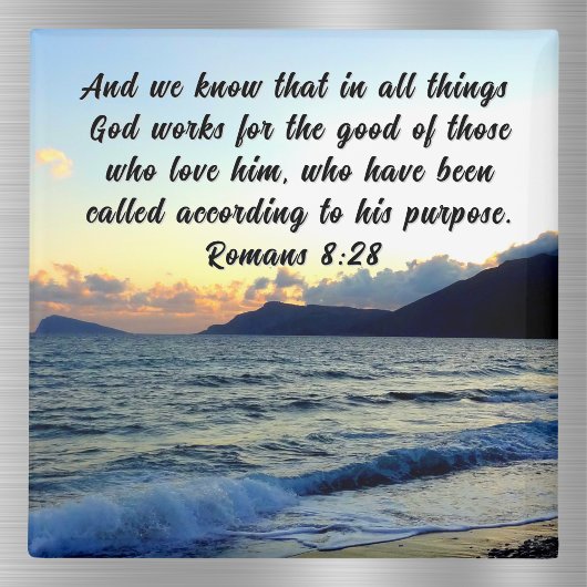 Römer 8:28 Custom Bible Verse Sunset Magnet