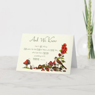 Römer 8:28: Denken Sie an Sie: Natur, Vogel, Mäuse Karte